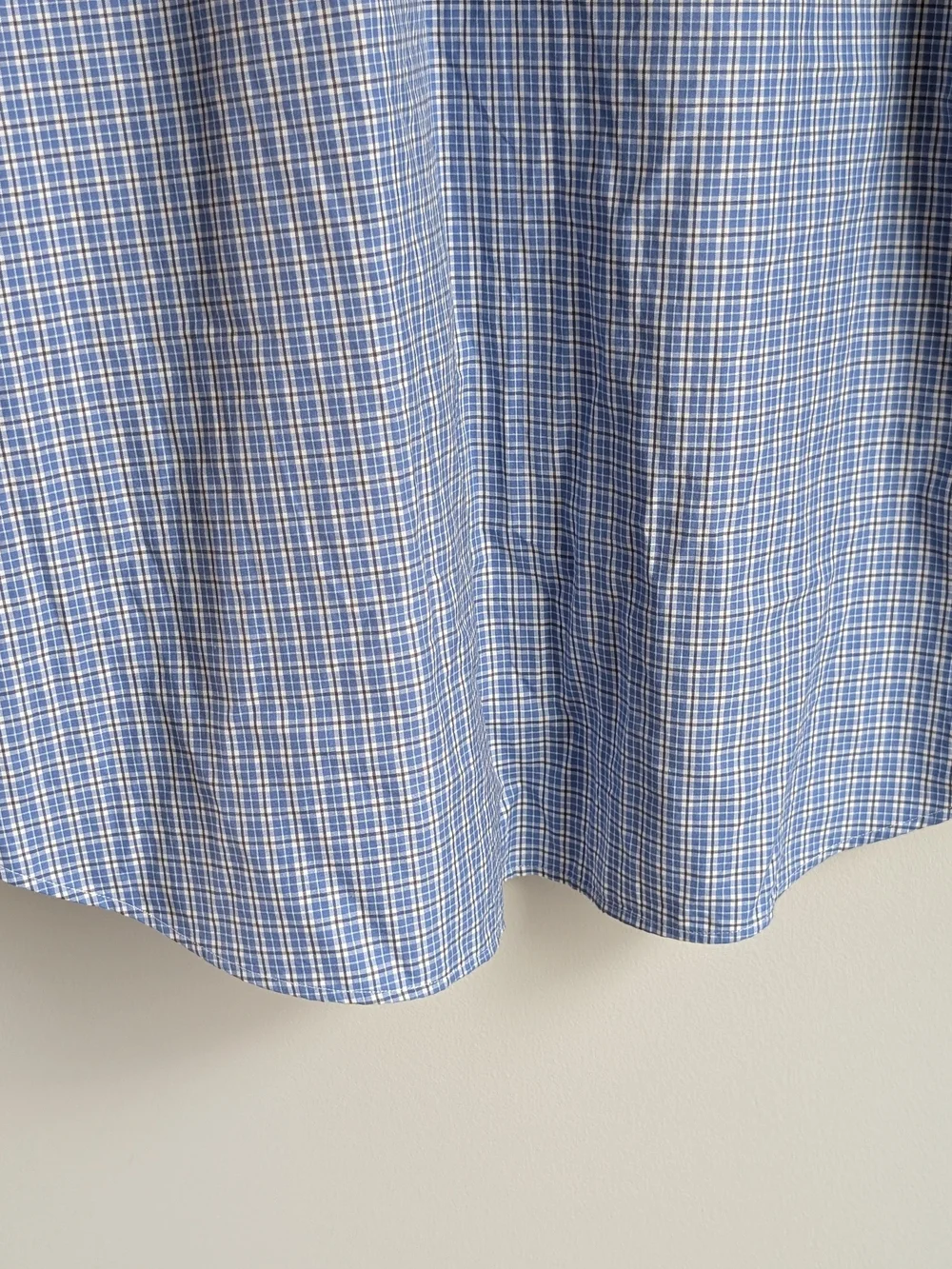 Polo Ralph Lauren Regent Shirt Mens 17 34/35 Classic Fit Blue Plaid Cotton